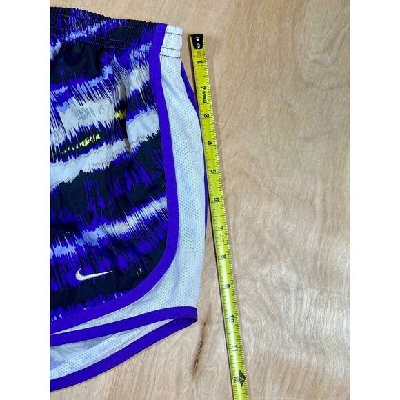 NIKE Womens Dri Fit Running Shorts Purple Black White Striped Standard Fit Small - Picture 7 of 10